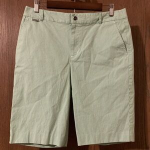 Size 10, Ralph Lauren LRL white and green striped shorts